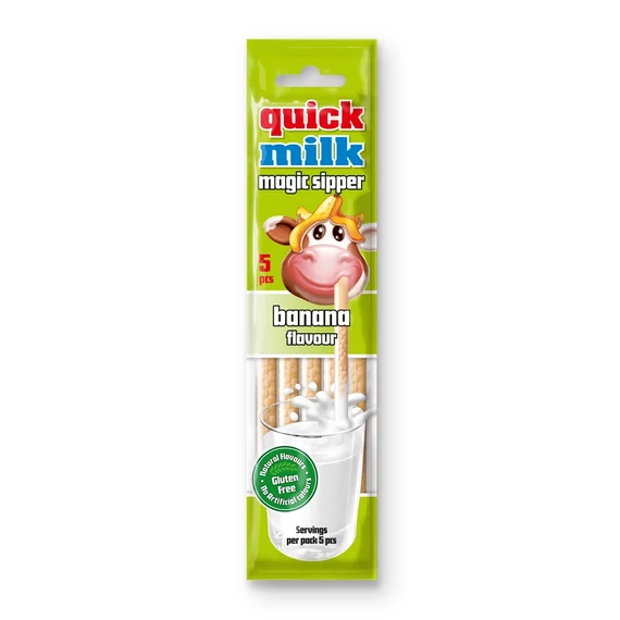Quick Milk Ízesített Szívószál banán 5X6g 20db